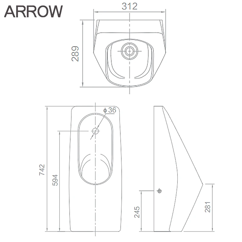 Modern Bathroom Urinals White Glazed Urine Toilet Wc Wall Mounted Male Urinal For Sale