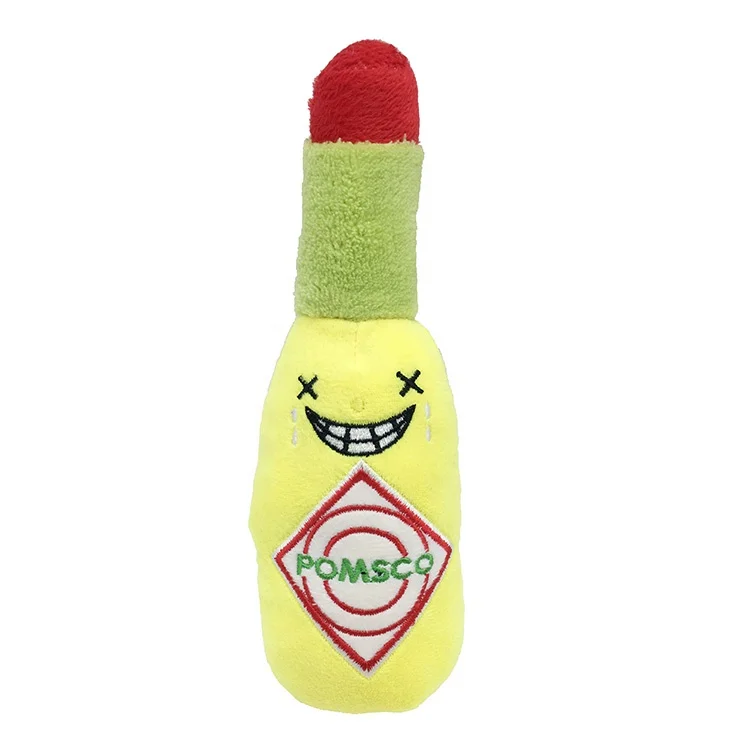 Plush Dog Pet Toys Stuffed Soft Popular Drink Bottle Beer Plush Dog Toy with Squeaky