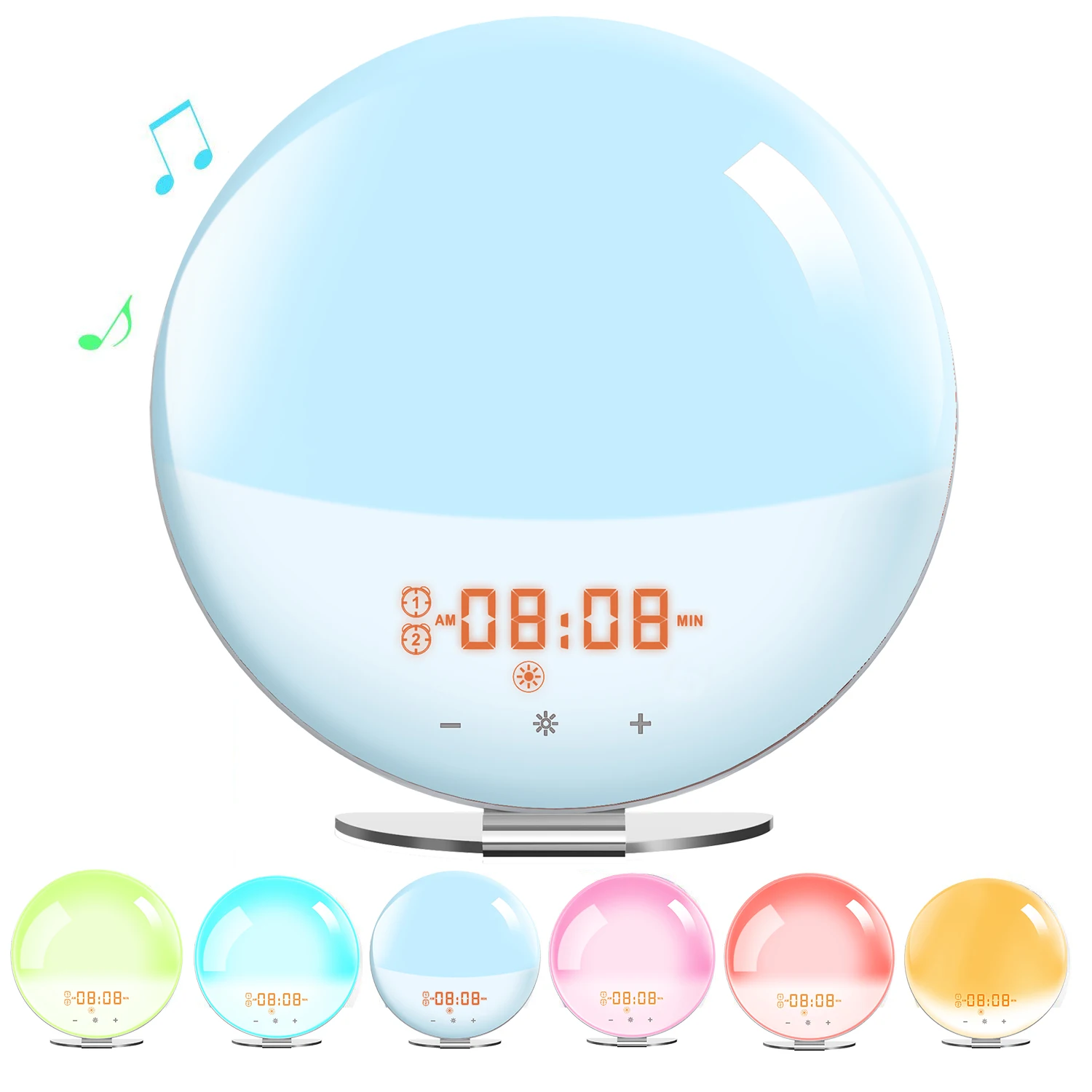 Daylight Alarm Bedside Lamp Simulating Rgb Night Wake Up Clock Smart Wifi Sunset Simulation Digital Sunrise Light