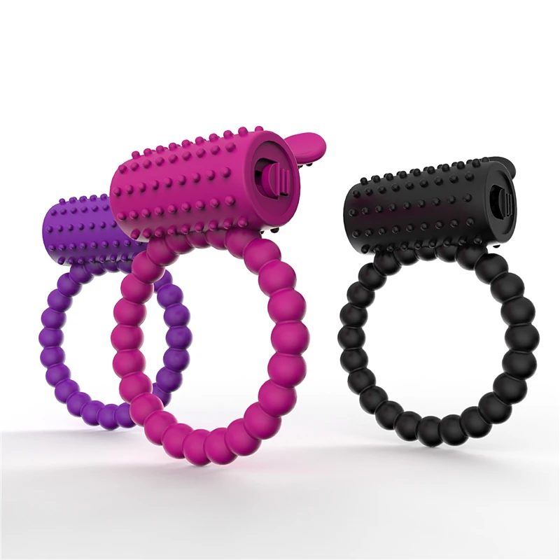 Strong Vibration Cock Penis Ring Vibrator Silicone Tongue Rubber Male Products Delay Ejaculation Cock Ring For Men Adult Sex Toy