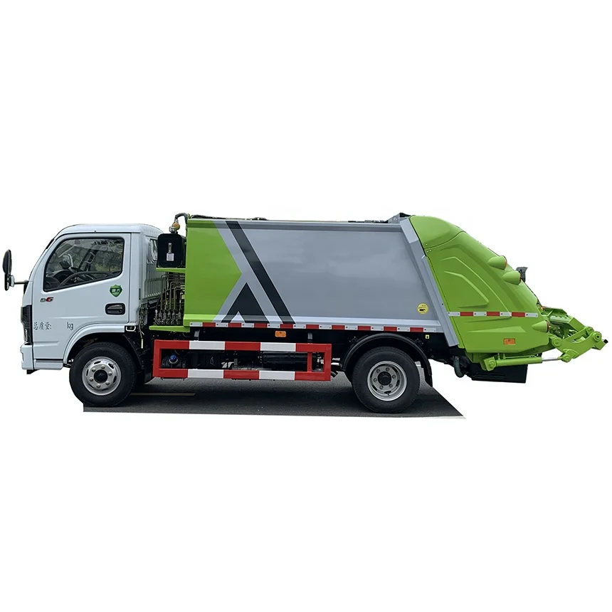 New design of 6m3 Compress Garbage truck loaded urban garbage with 240L or 660L trash bin for environmental sanitation