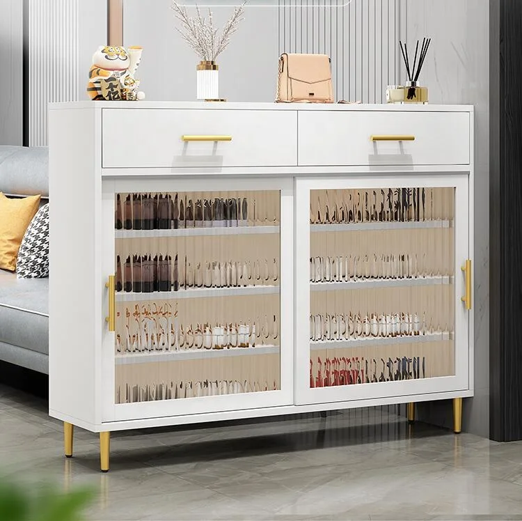 high quality custom made new design shoes rack cabinet modern with glass door