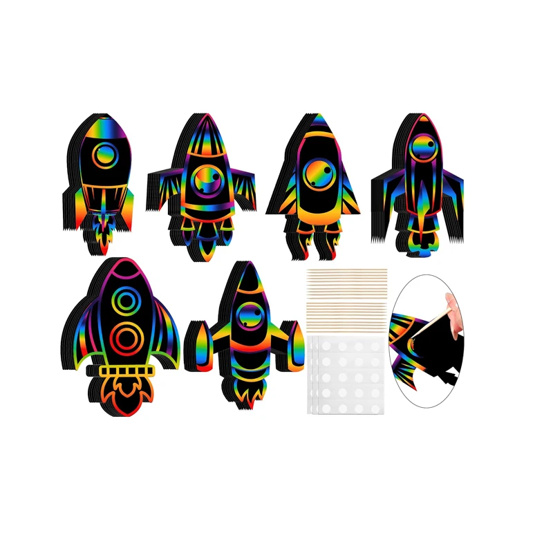 Hot Selling Rainbow Scratch Paper Birthday Gift Scratching Paper Art Set Rainbow Magic Scratch Paper For Kids