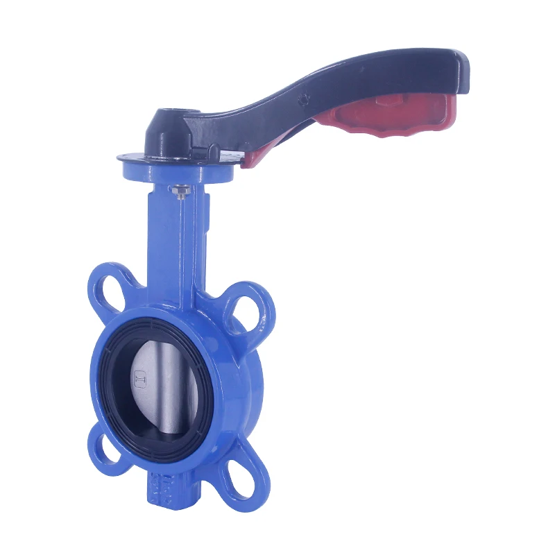 DN50 PN10/16/25 Ductile Iron Cast Iron Body Lugged handle manual Wafer End Type Butterfly Valve