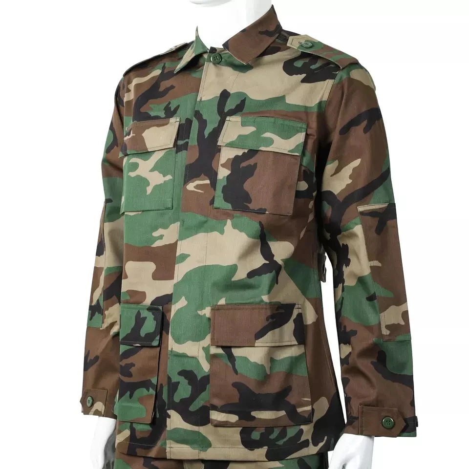 02Custom Outdoors Anti-tear 65% polyester 35% cotton Combat Uniform BDU Camouflage combat uniform