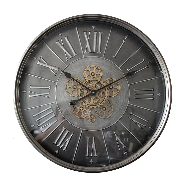 
metal nordic minimalist living room decoration modern wall gear clock for sale 