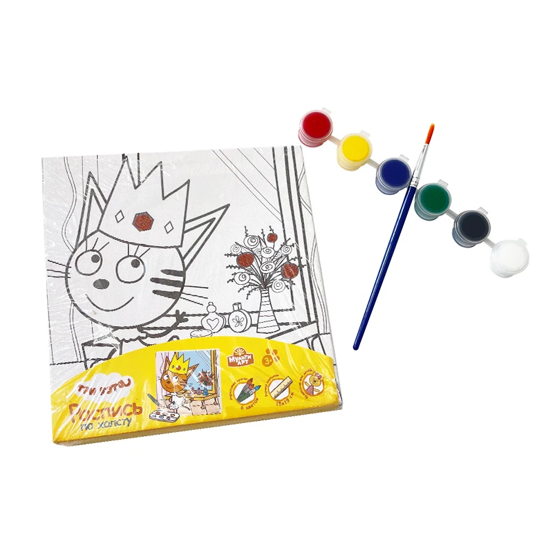 Diy Coloring Painting Kids Coloring Kit Art Drawing Toys Sets canvas educational painting kit With Brush