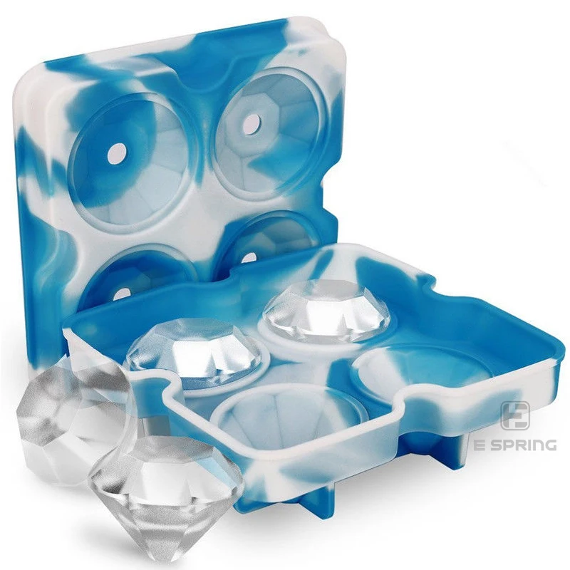 4 Cavity Diamond Shape 3D Ice Cube Mold Maker