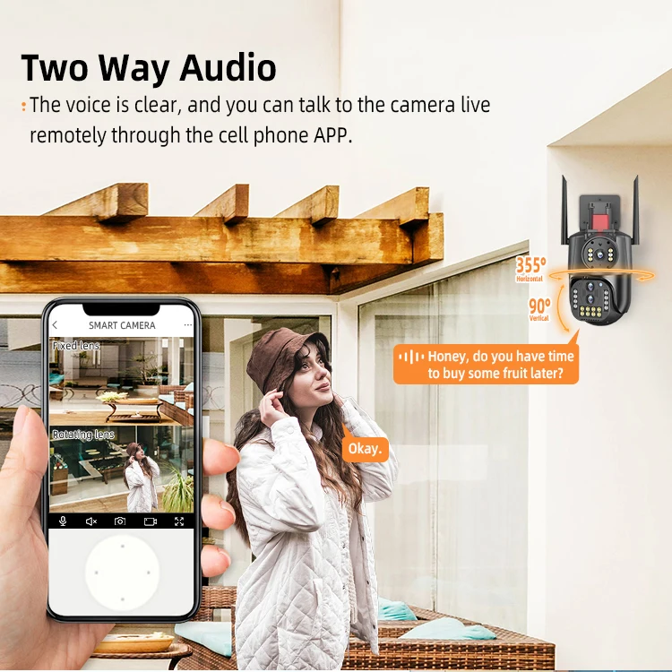 9MP IP Camara PTZ 3 Lens 10X Zoom AI Support Memory Card Motion Tracking V380 Network Wifi CCTV Camera