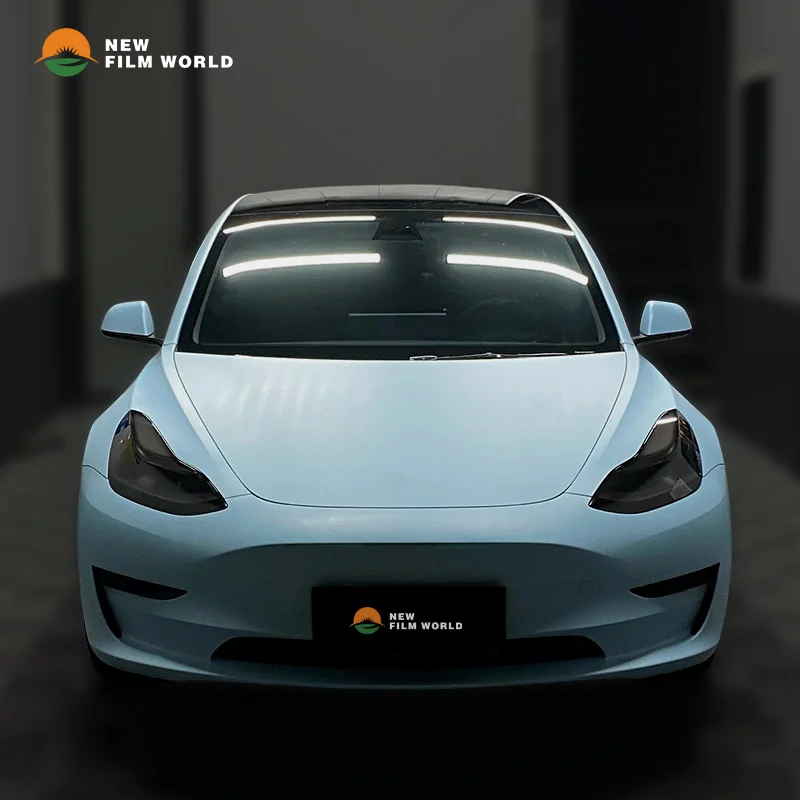 PET Matt Breeze Blue High Quality high glossy/matt Car Wrap Film Stickers Glossy car wrapping film vinyl