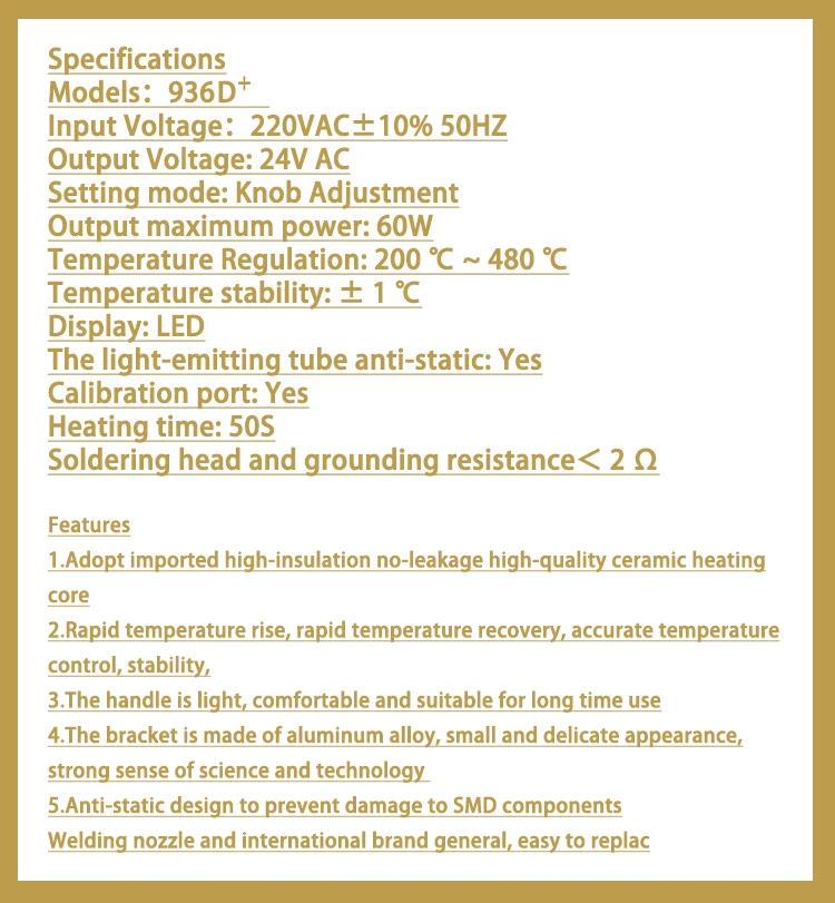 Soldering station Adjustable Intelligent High Power Constant Temperature Aojiw 936D  Welding station phone repair tool