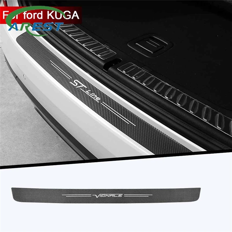 1pc car trunk decorative protective stickers Bumper decoration modification For Ford VIGNALE KUGA ST-Line accessories styling