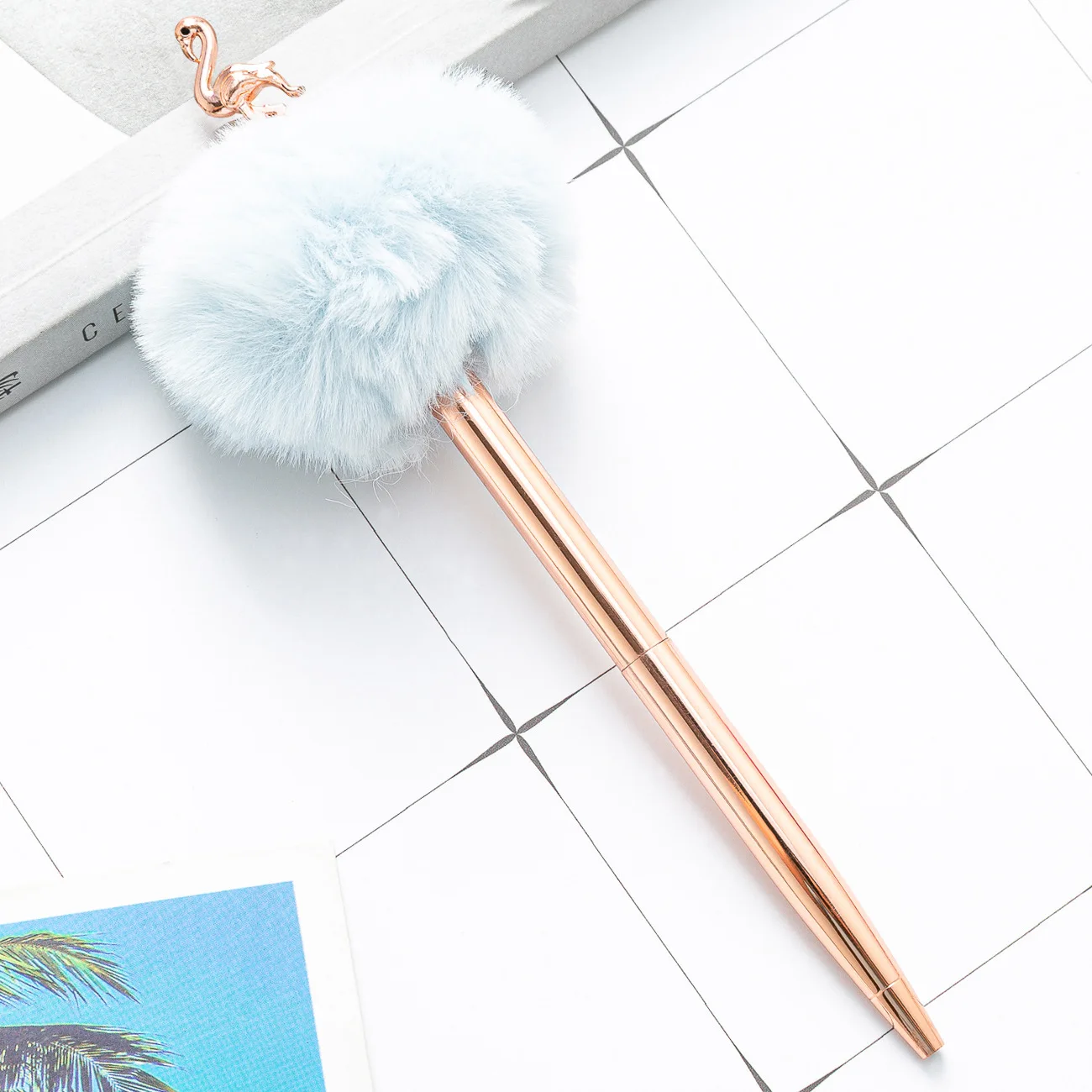Smooth Writing Cute Hairball Gel Pen Retractable Ballpoint Premium 0.1mm Fine Point Quick Drying Black Ink