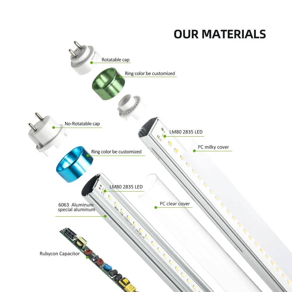 high bright 1200mm high lumen t8 18w 85-265v led tube
