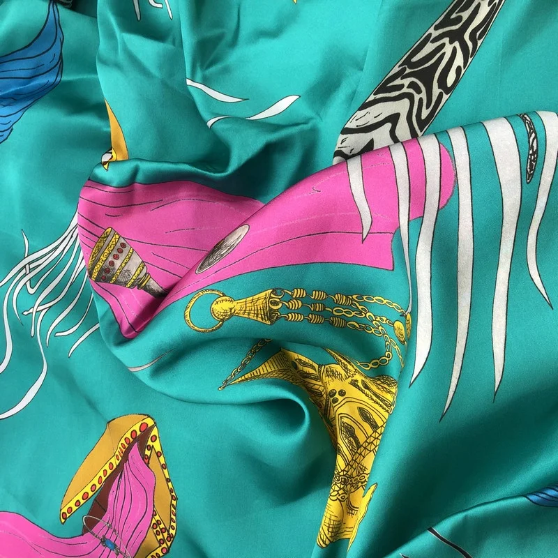 100% Heavyweight 19mm Silk Luxury Satin Fabric Organic Digital Printing Elegant Pillowcases Clothes Plain Style Dresses Garments