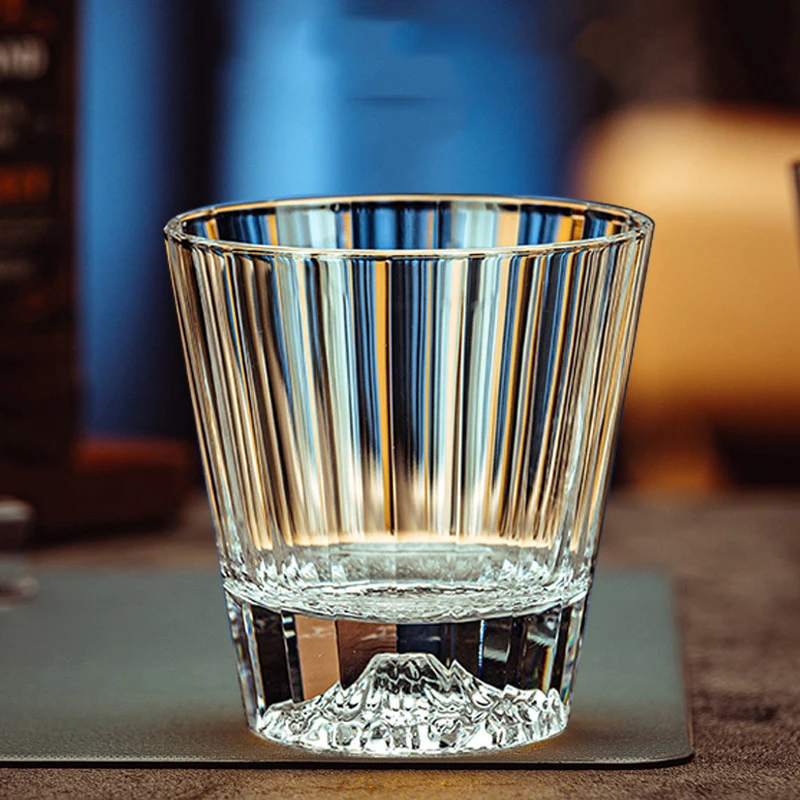 Golden Iceberg Vertical Stripe Crystal Glass Wine Glass Whisky Glass 280ml