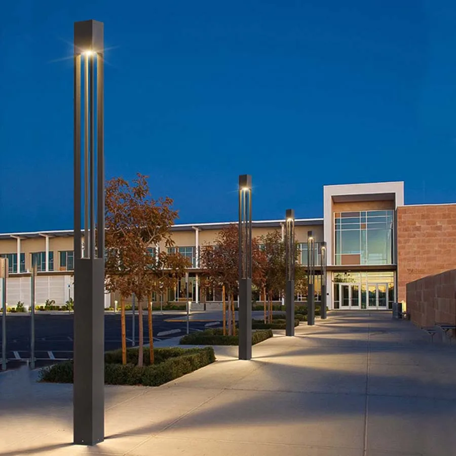 Square Shape Landscape Lots Column Hotel Street Garden Post Lawn Lamp Pole Led Light