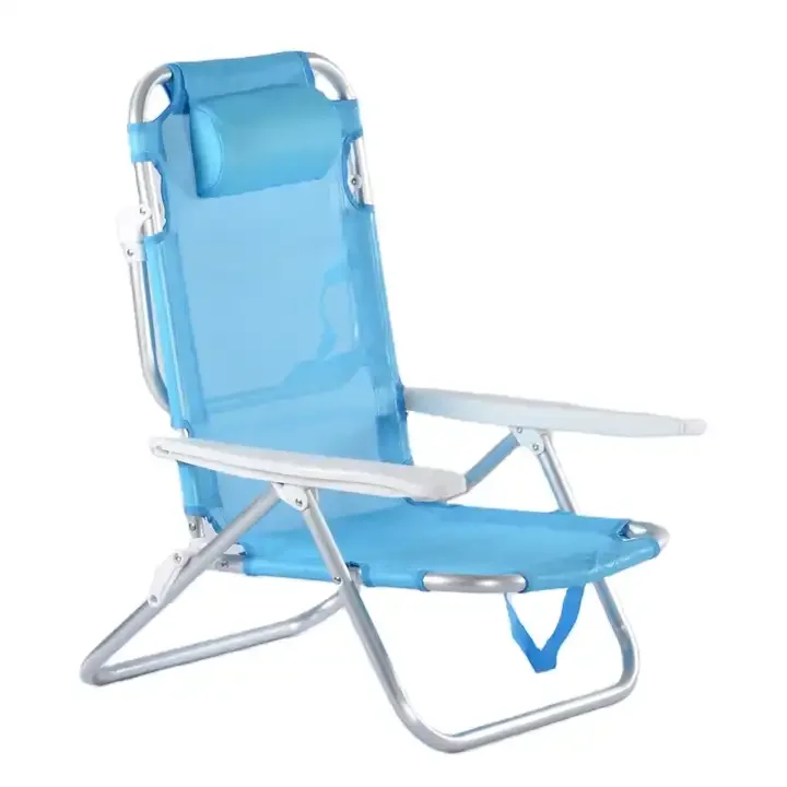 Outdoor Aluminum Lightweight Backpack Duty Folding beach chair 4 Reclining Positions Adjustable Oxford Waterproof Fishing Chair