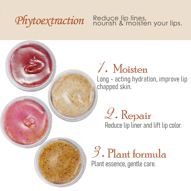 Private Label Moisturizing Sugar Lip Scrub With Walnut Shell Grain