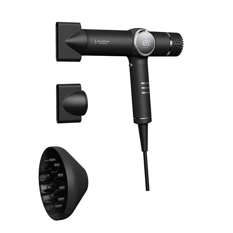 customized Negative Ionic Blow Dryer 120000 RPM High-Speed Brushless Motor for Fast Drying Low Noise LCD Display Hair Dryer