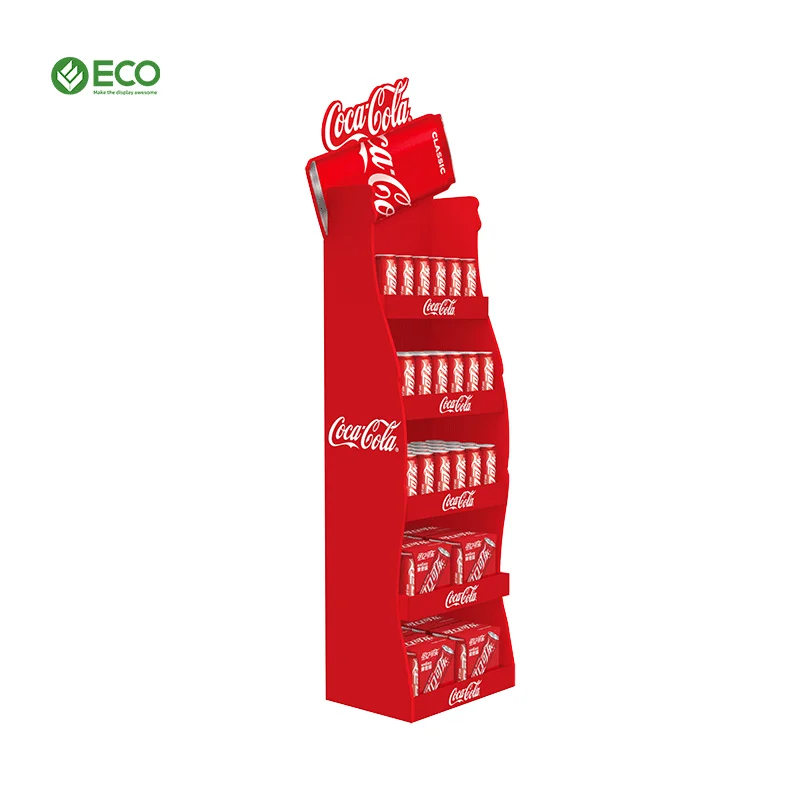 Factory Custom Foldable Recycled Paper Cardboard Water Bottle Drink Display Stand