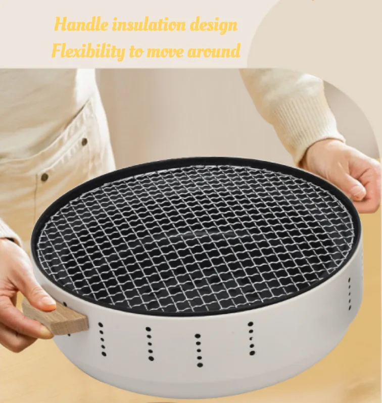 Outdoor Portable  Cast iron Charcoal Stove Split Barbecue Rack  Meat Fried Steak Stove Heat-insulating BBQ Stove