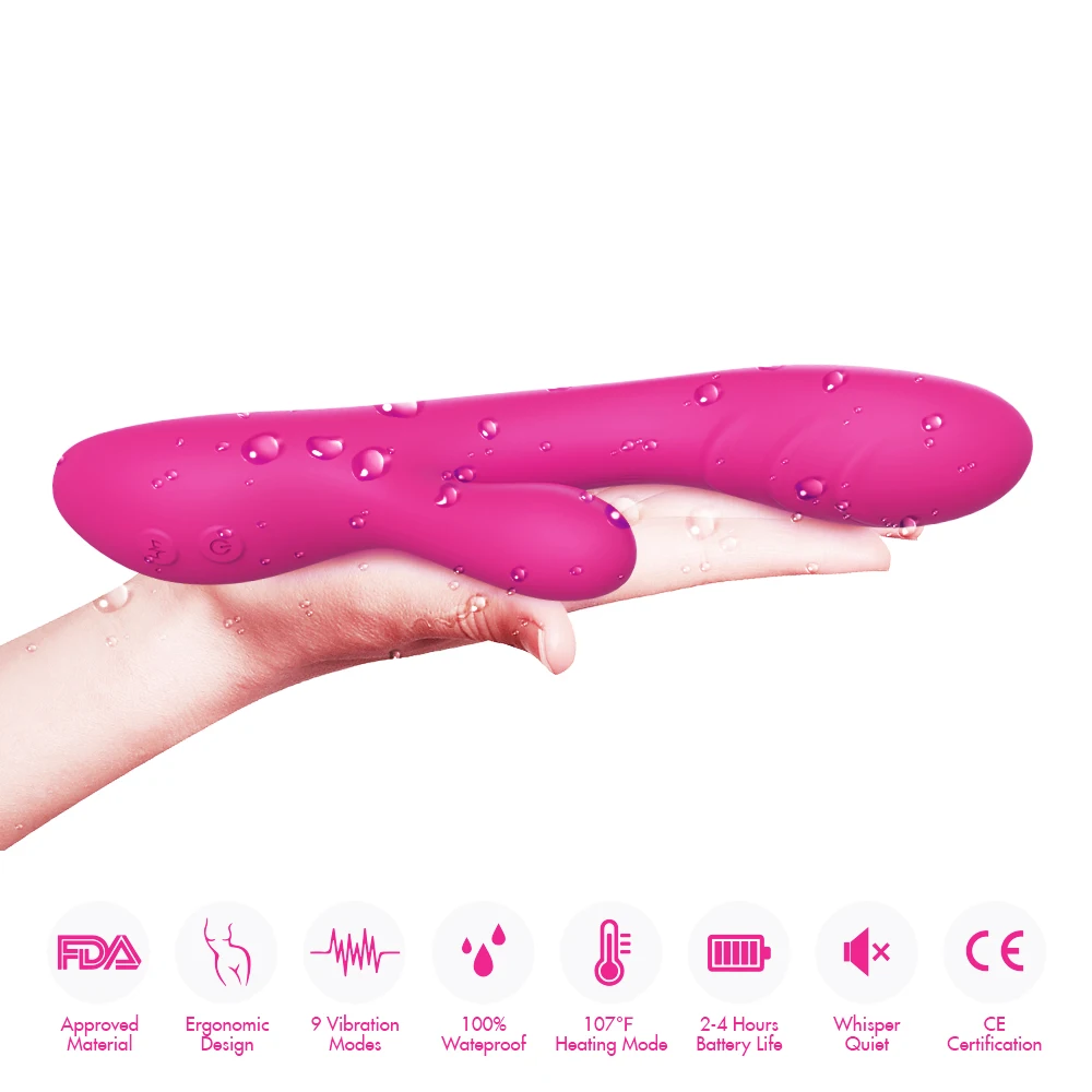 Luxury c-spot massage g-spot heating dildo rabbit silicone vibrator sex toy