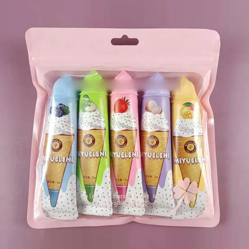Popular fruit hand cream Vitamin E moisturizing whitening fruit aroma skin care hand cream