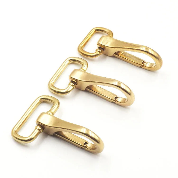 Solid brass handbag/lanyard/dog leash metal swivel snap hook for Hand-made leather accessories