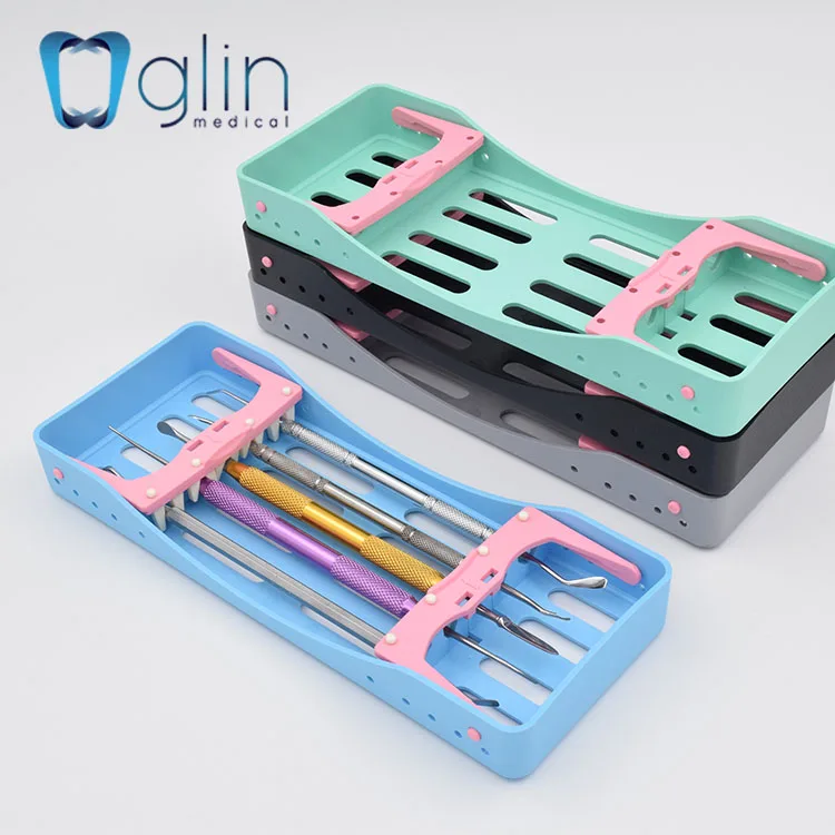 Стоматологическая стерилизационная коробка для инструментов/с 10 держателями/автоклавируемая при высокой температуре/G-032B