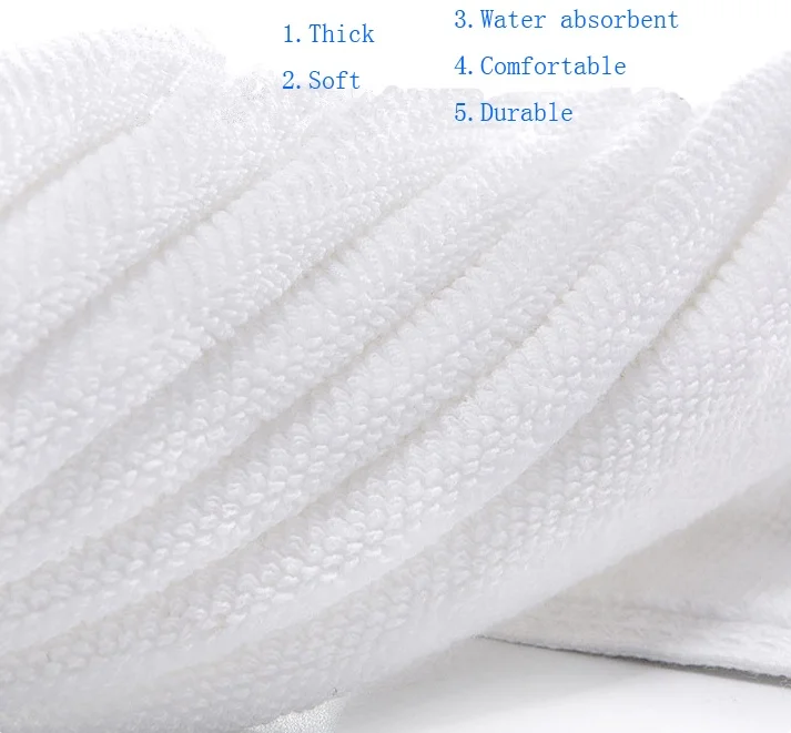 Cotton 32/2s white hotel hand towels