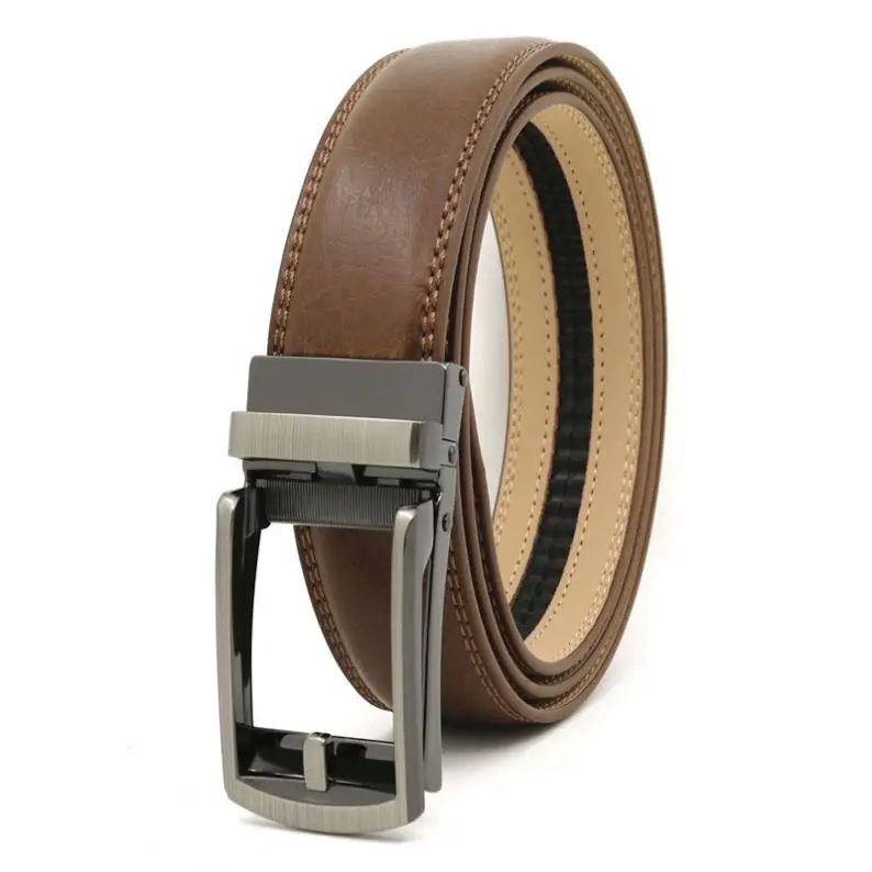 Automatic Buckle Two-Layer Cow Leather Belt Weightlifting Leather Belt Women genuine leather belts