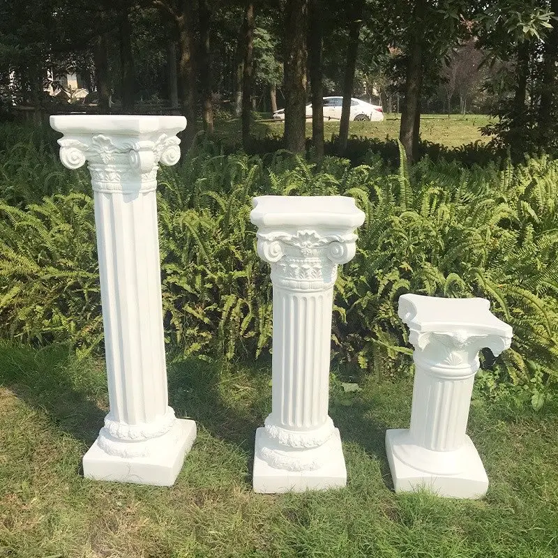 Brown roman round decorative pillars