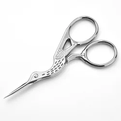 Private Label Custom Logo Sharp stainless steel stork scissors small embroidery scissors Curved Eyelash Scissors