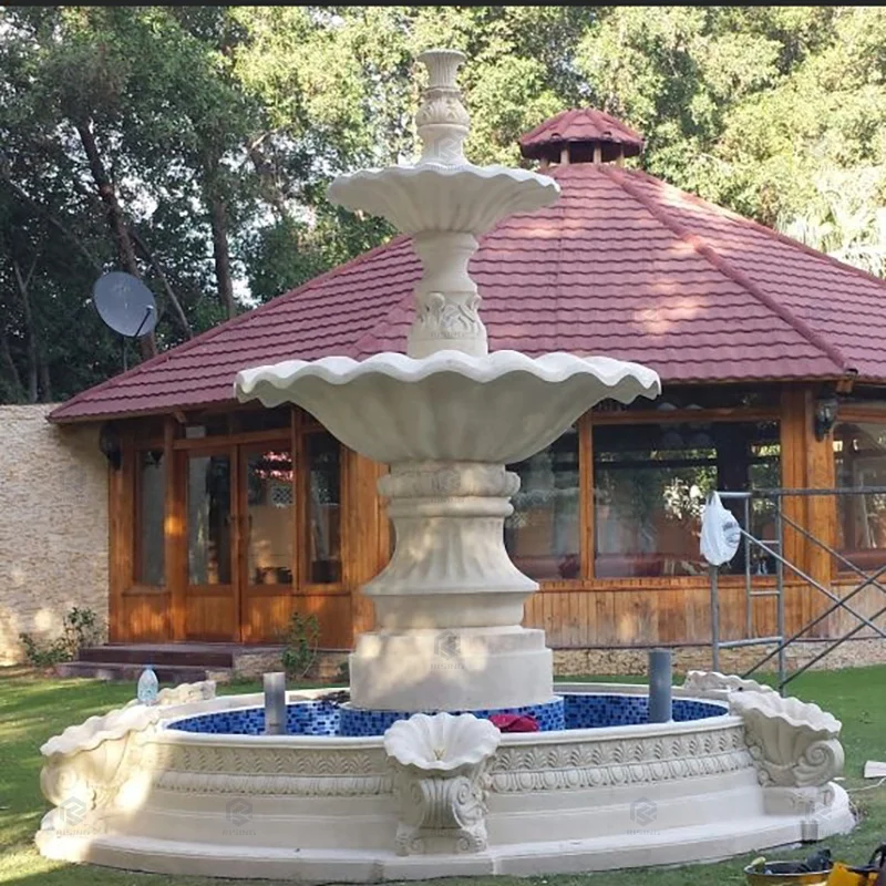 Large Customized Outdoor Indoor Home Wall Decor Marble Stone Ball Lion Buddha Statue Sculpture Water Fountain