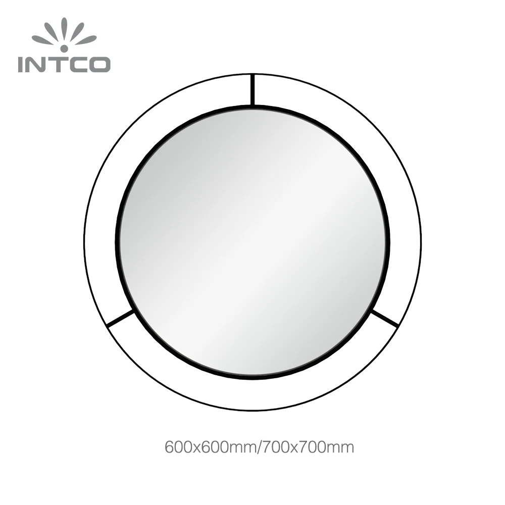 INTCO New Arrival Fashion Luxury Rustic Antique Living Room Makeup Wall Decorative Metal Round Framed Mirror
