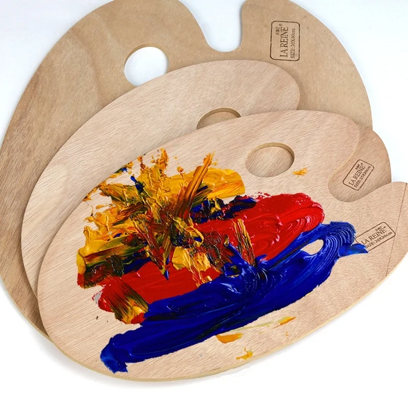 Wooden Artist Paint Mixing Palette 25*30 CM Customizable Oil Painting Palette For Art Painting