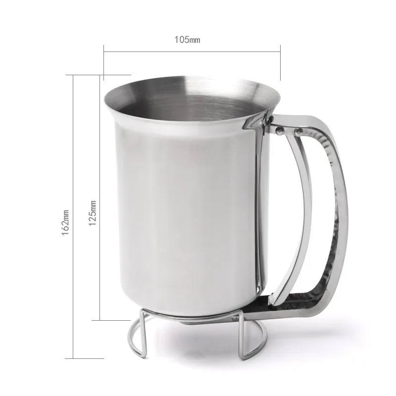 Stainless steel manual cup cake batter separator paper cup egg dispenser mixing flour separator batter funnel