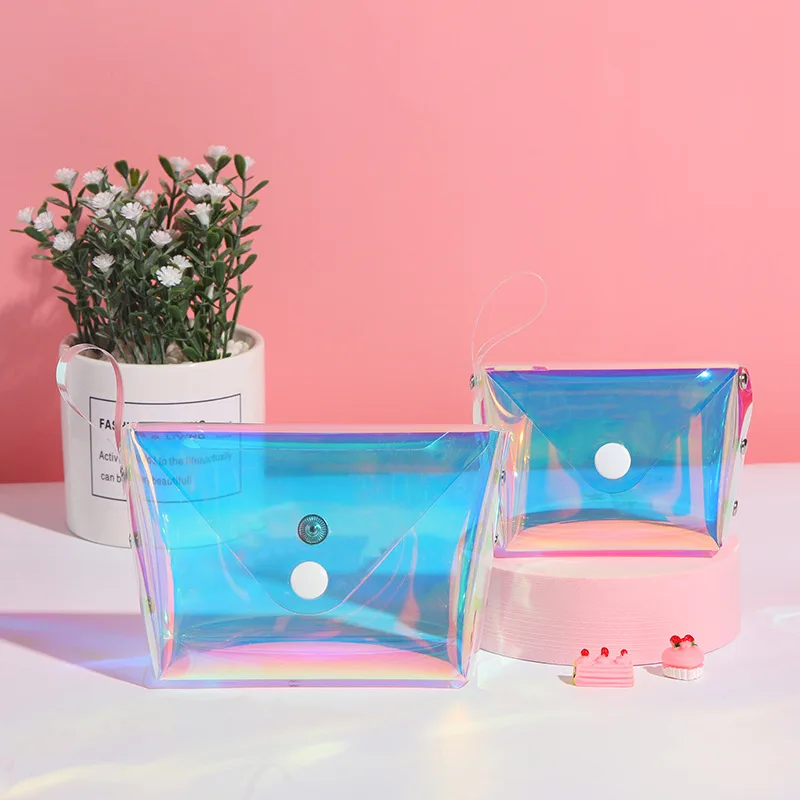 
Holographic mini plastic magic glitter eyelash packaging box Makeup cosmetic cute bags coin bag lady bag 