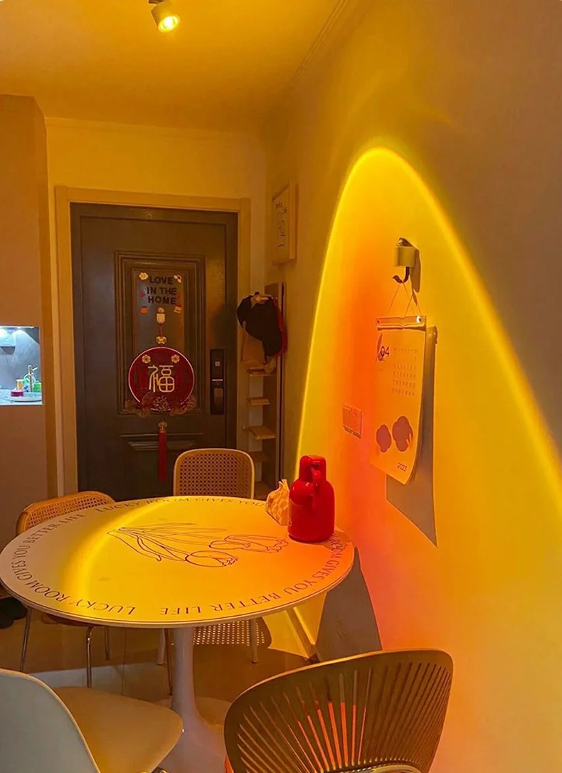 Spotlight Sunset Wall Projector Round Light Led Surface Mounted Ceiling Lamp Adjustable Cob Downlight