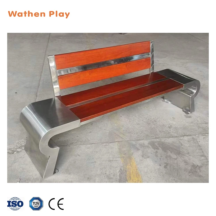 Современные садовые скамейки со спинкой из нержавеющей стали на открытом воздухе скамейки в парке патио