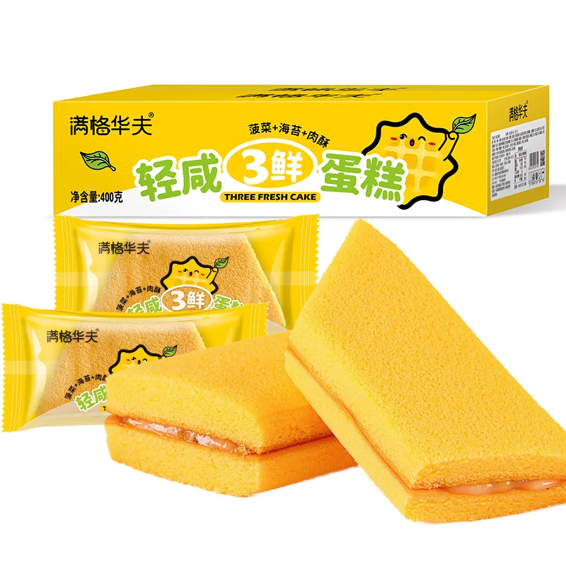Hot Selling 400g Delicious Milk Bread Wholesale Leisure Snacks Fresh Light Salty Flavored 3 Fresh Cake