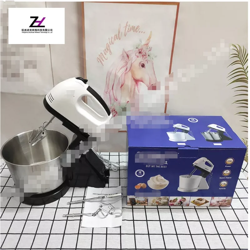 Scarlett 2L Variable 7 Speed Home Countertop Cake Baking Kitchen Dough Hook Handheld Food Beater Mixers For Bakery