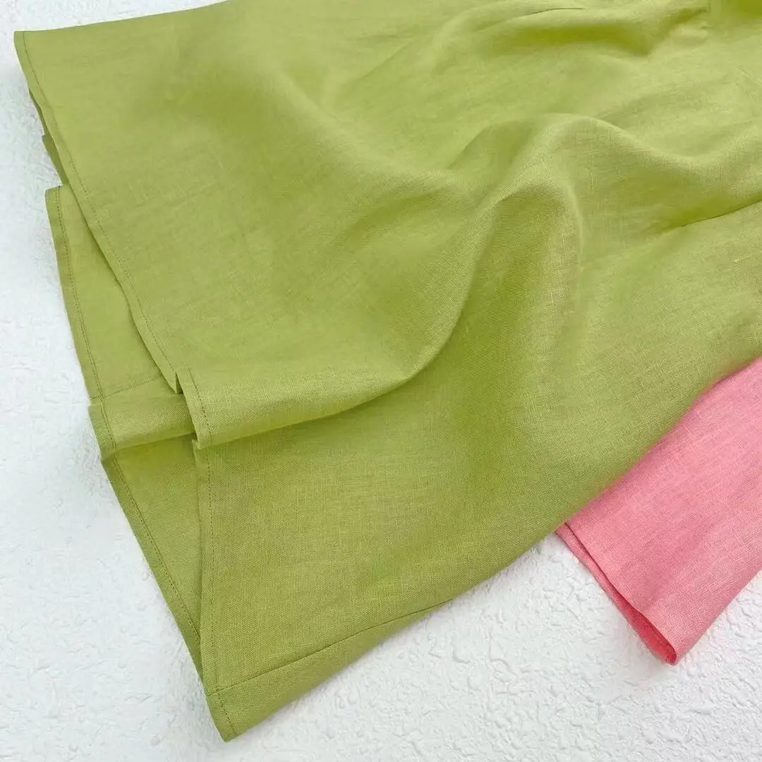 Wom Clothes Lady Mini Dress Summer Casual Women Clothing Waistless Linen Mini Dress Round Neck Long Sleeve Natural Woven Simple