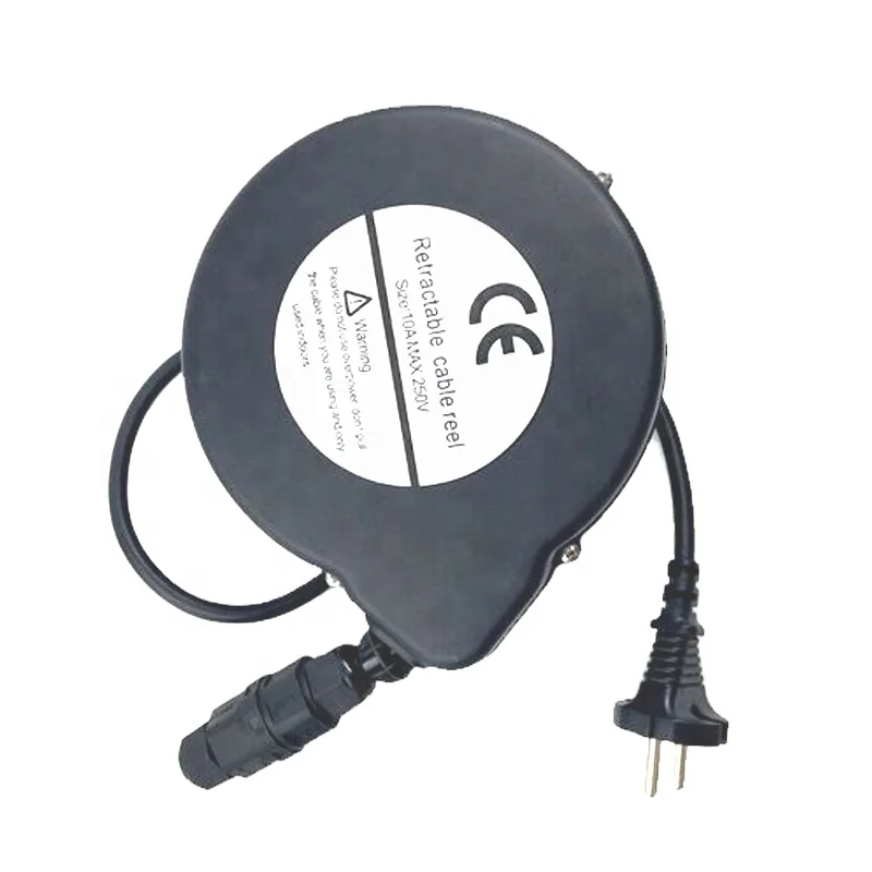 250V power cord automatic one side pull retractable cable reel drum