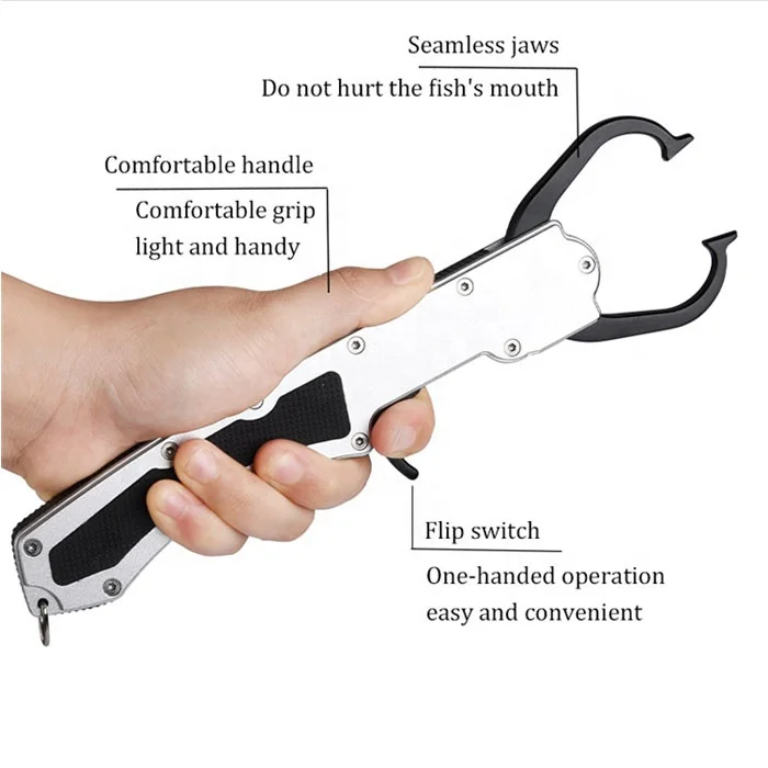 CNC 9.3 inch Double-Opener Aluminum Fishing Lip Grip,with Built-in rubber Non-slip device,for lure\ boating fishing, tools