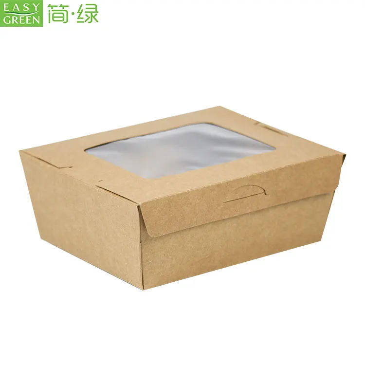 High quality free sample disposable Kraft food grade paper to go boxes restaurant