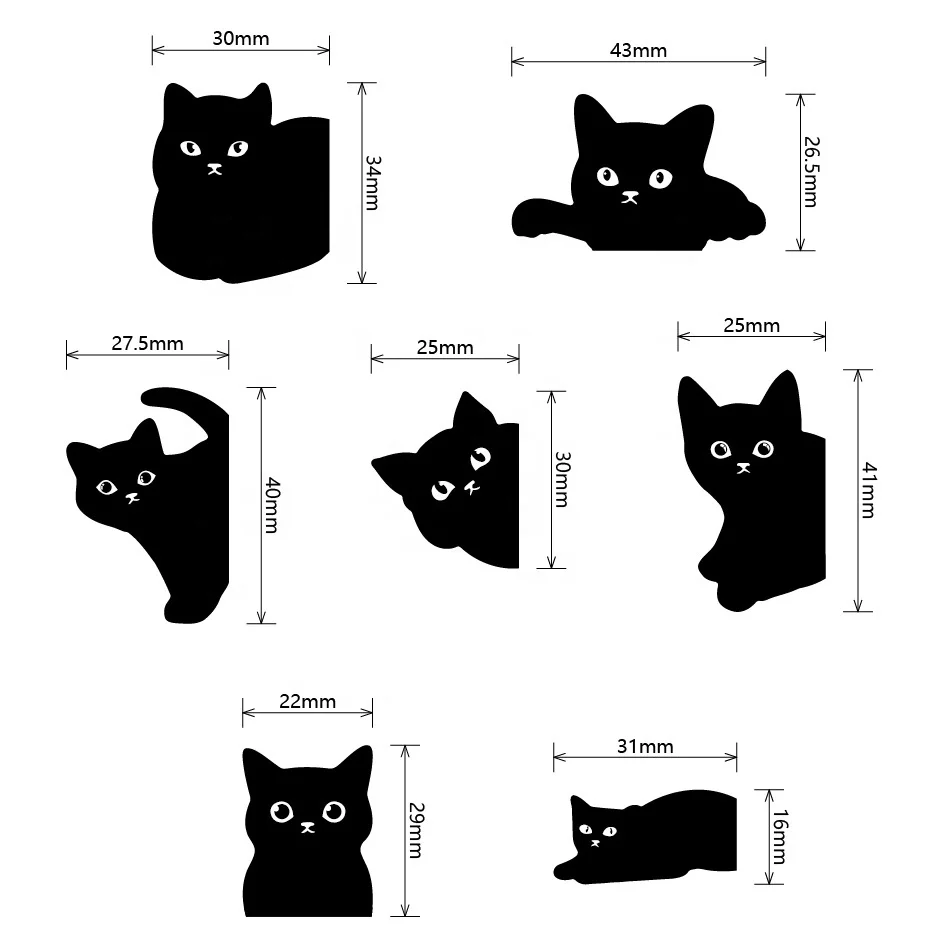 Custom Lovely Black Cat Magnetic Bookmark Gift Crafts Bookmarks For Book