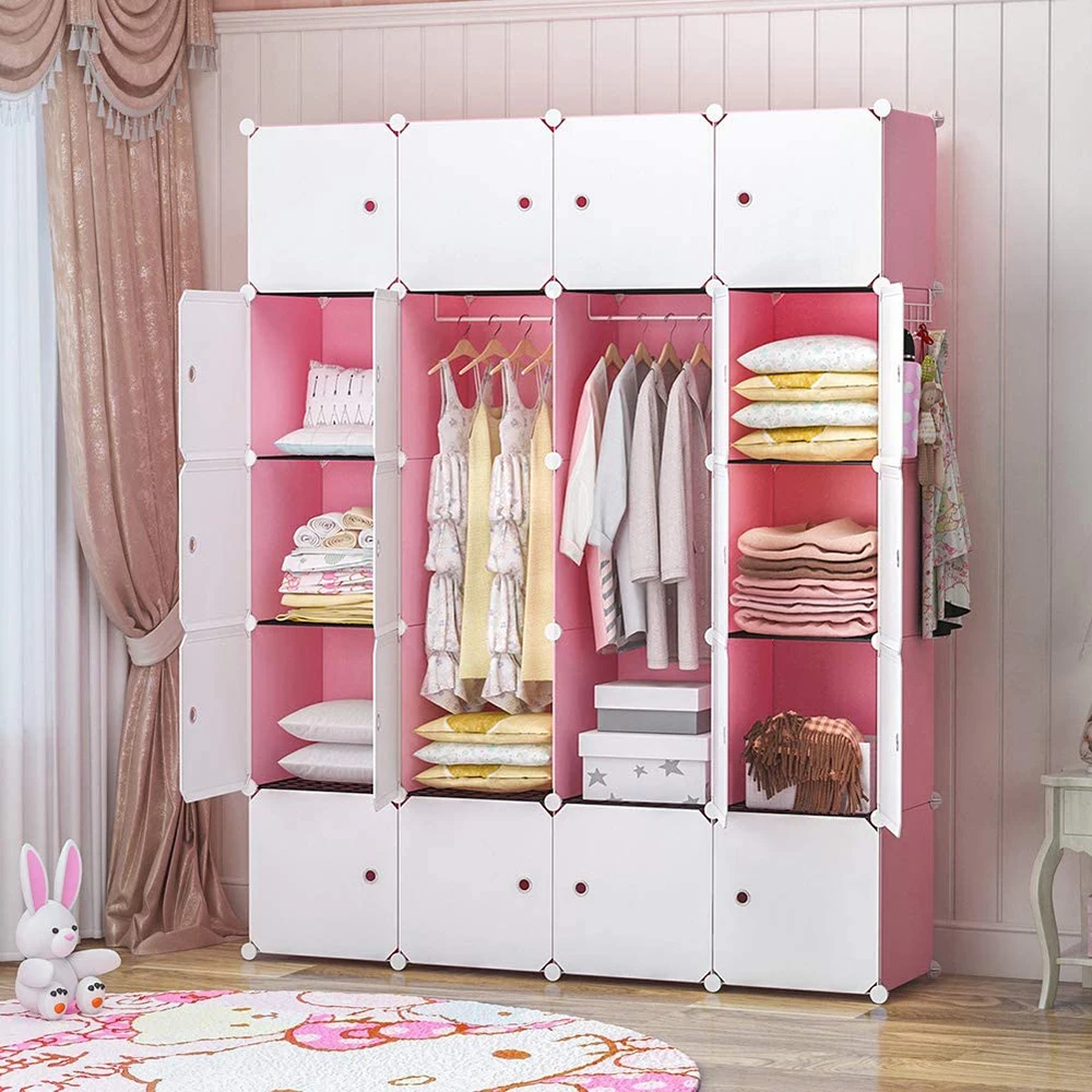 Hot Sale Household Portable DIY Clothes Foldable Cabinet Plastic Storage Wardrobe Cabinet Closet Organizer for Books Toys Towels