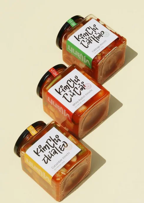 Four edged glass jar transparent thickened household Pickled vegetables jar head bottle square storage jar